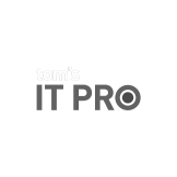 Tom's IT Pro Logo (Stacked, Inverse, Greyscale)